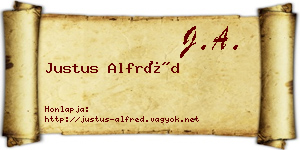 Justus Alfréd névjegykártya